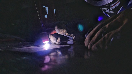 closeup of TIG welding